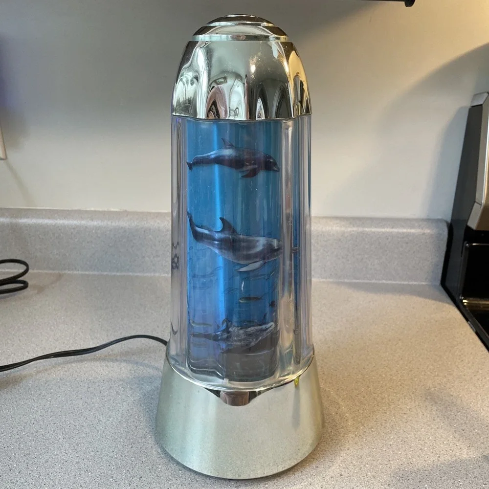 Vintage 1990s Fish Motion Lamp Bright Night Light Rotating Ocean Aquarium Tanaka